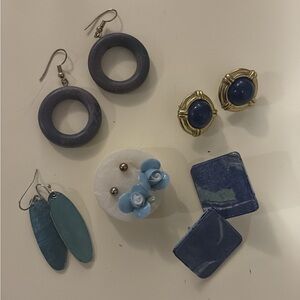 Vintage Blue and Gold Jewelry Lot